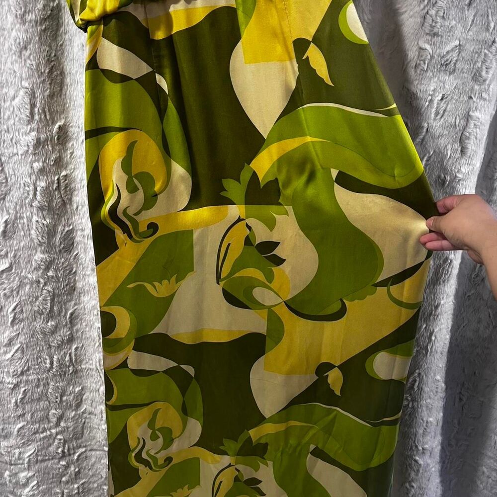 GREEN AND YELLOW SHADE FLORAL Long Maxi dress (M/L) (10/12) - Picture 5 of 8